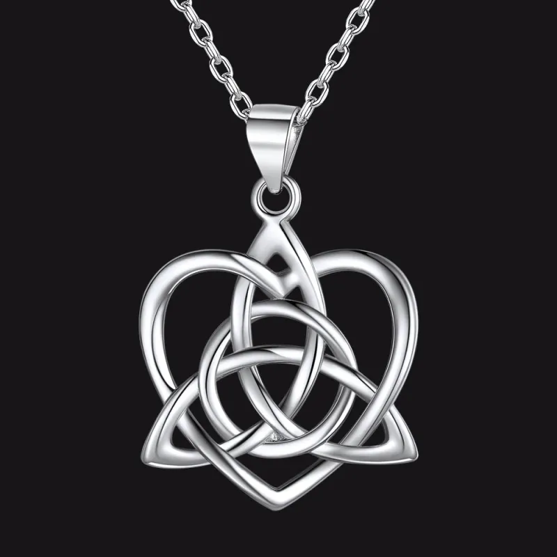 Sterling Silver Heart Celtic Knot Necklace for Women sold by FaithHeart