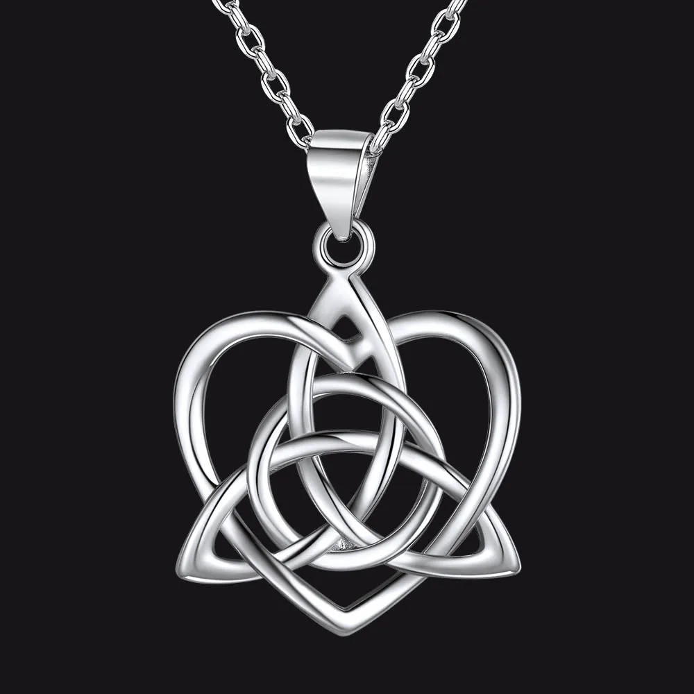 Sterling Silver Heart Celtic Knot Necklace for Women sold by FaithHeart
