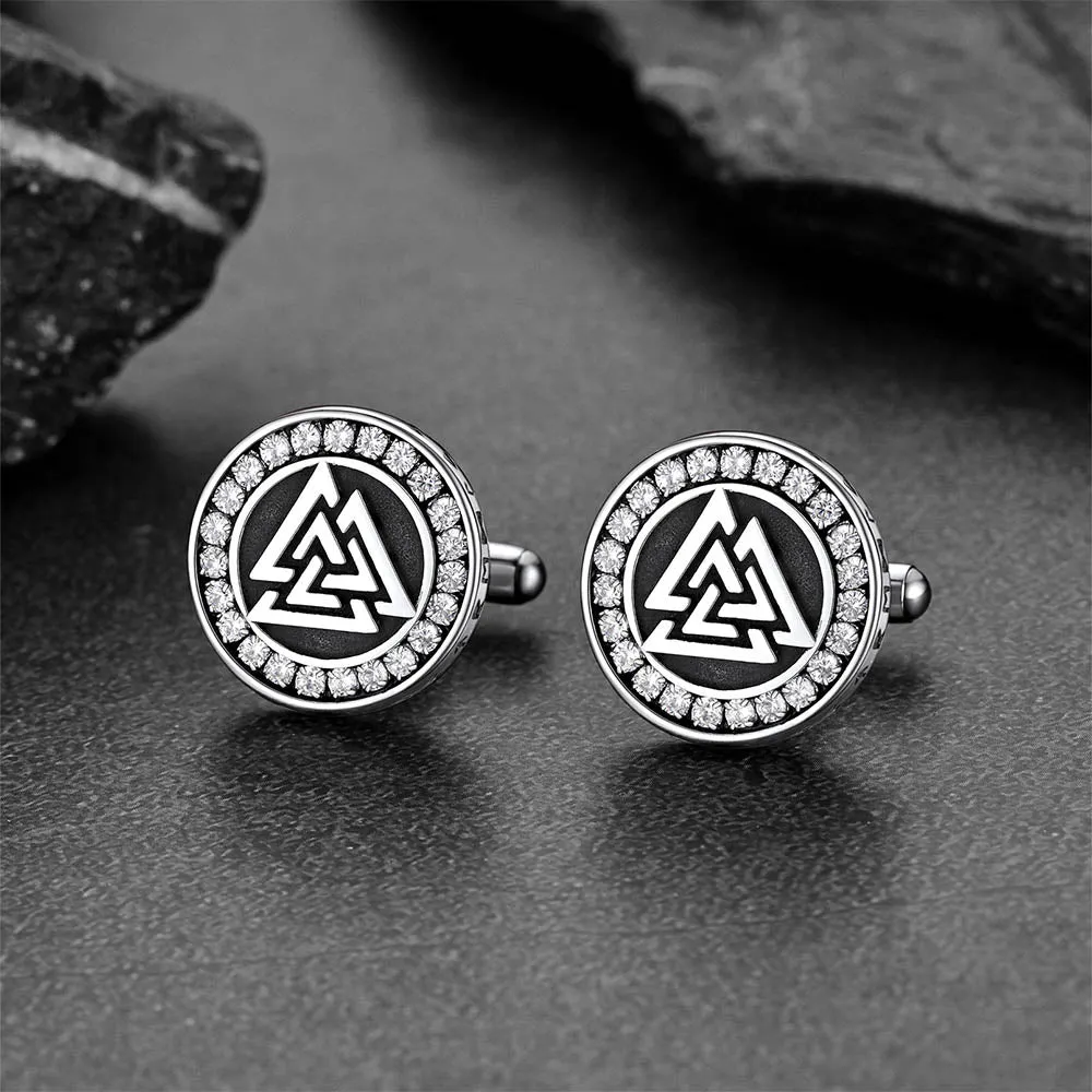 Viking Valknut Cufflinks for Men sold by FaithHeart product image thumbnail 3