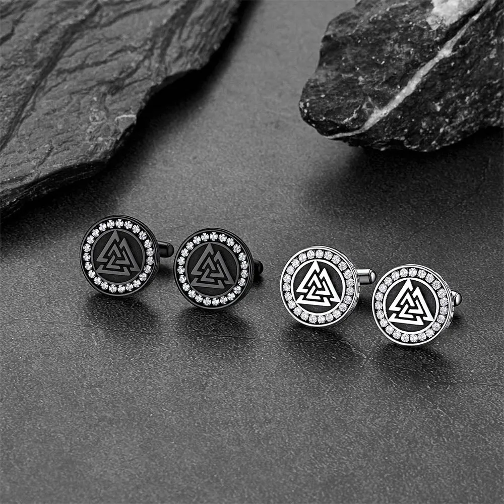 Viking Valknut Cufflinks for Men sold by FaithHeart product image thumbnail 2