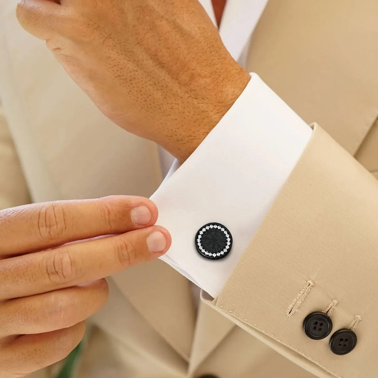 Nordic Viking Vegvisir Compass Cufflinks for Men sold by FaithHeart product image thumbnail 3