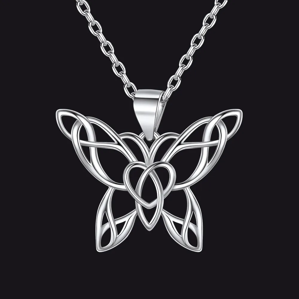 Celtic Knot Butterfly Pendant Necklace for Women sold by FaithHeart