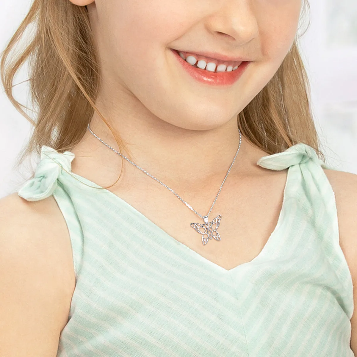 Celtic Knot Butterfly Pendant Necklace for Women sold by FaithHeart product image thumbnail 3