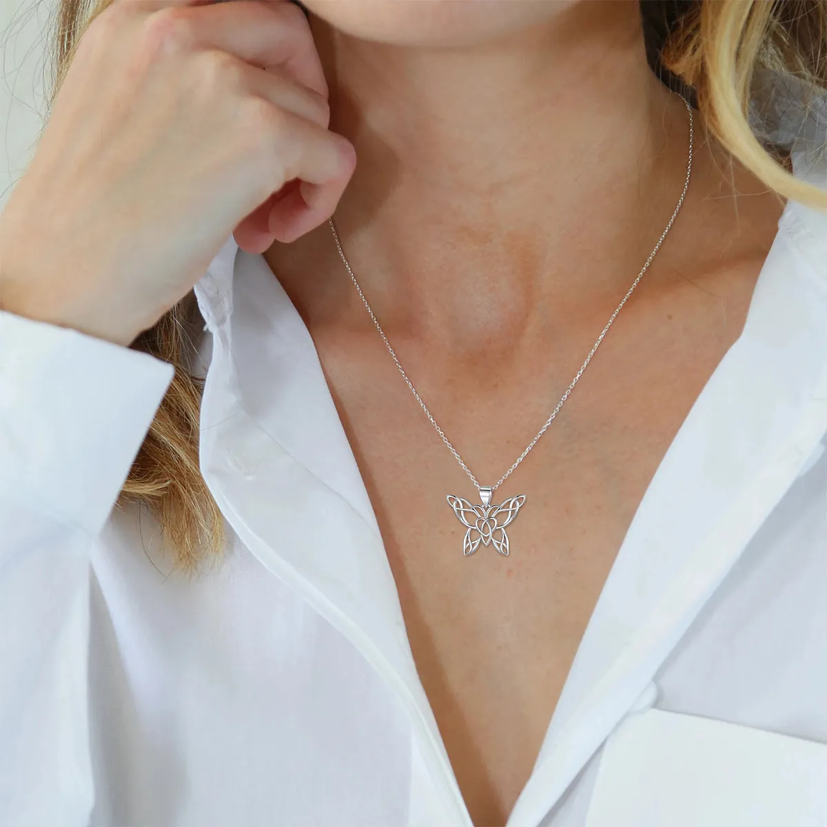 Celtic Knot Butterfly Pendant Necklace for Women sold by FaithHeart product image thumbnail 2