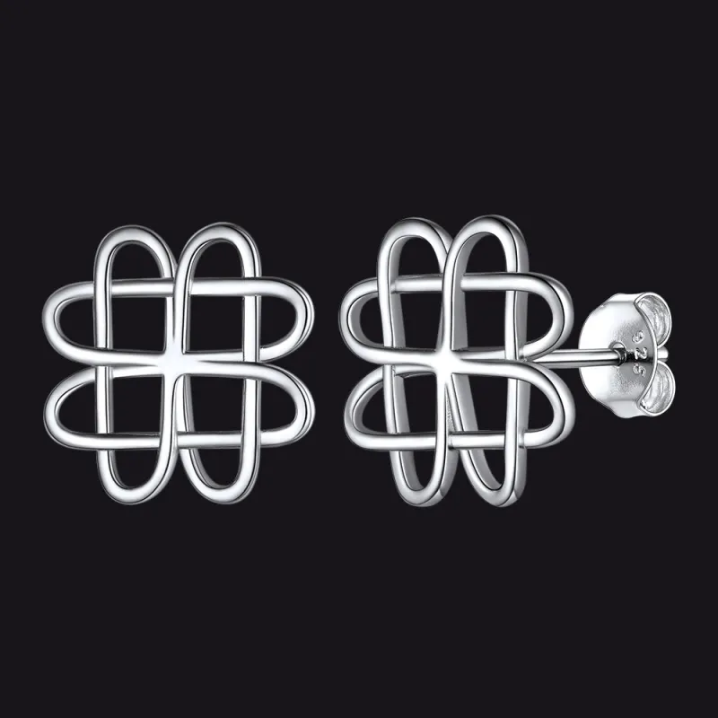 Silver Celtic Love Knot Stud Earrings for Women sold by FaithHeart