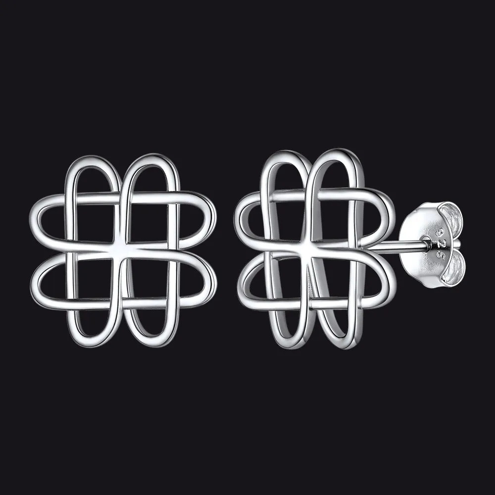 Silver Celtic Love Knot Stud Earrings for Women sold by FaithHeart