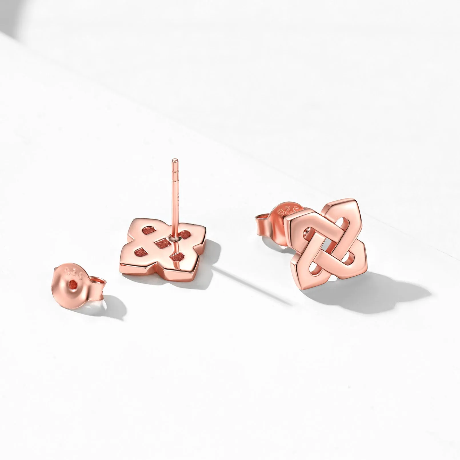 Celtic Knot Stud Earrings for Women in Sterling Silver sold by FaithHeart product image thumbnail 5