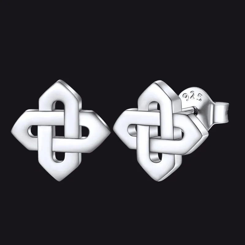 Celtic Knot Stud Earrings for Women in Sterling Silver sold by FaithHeart