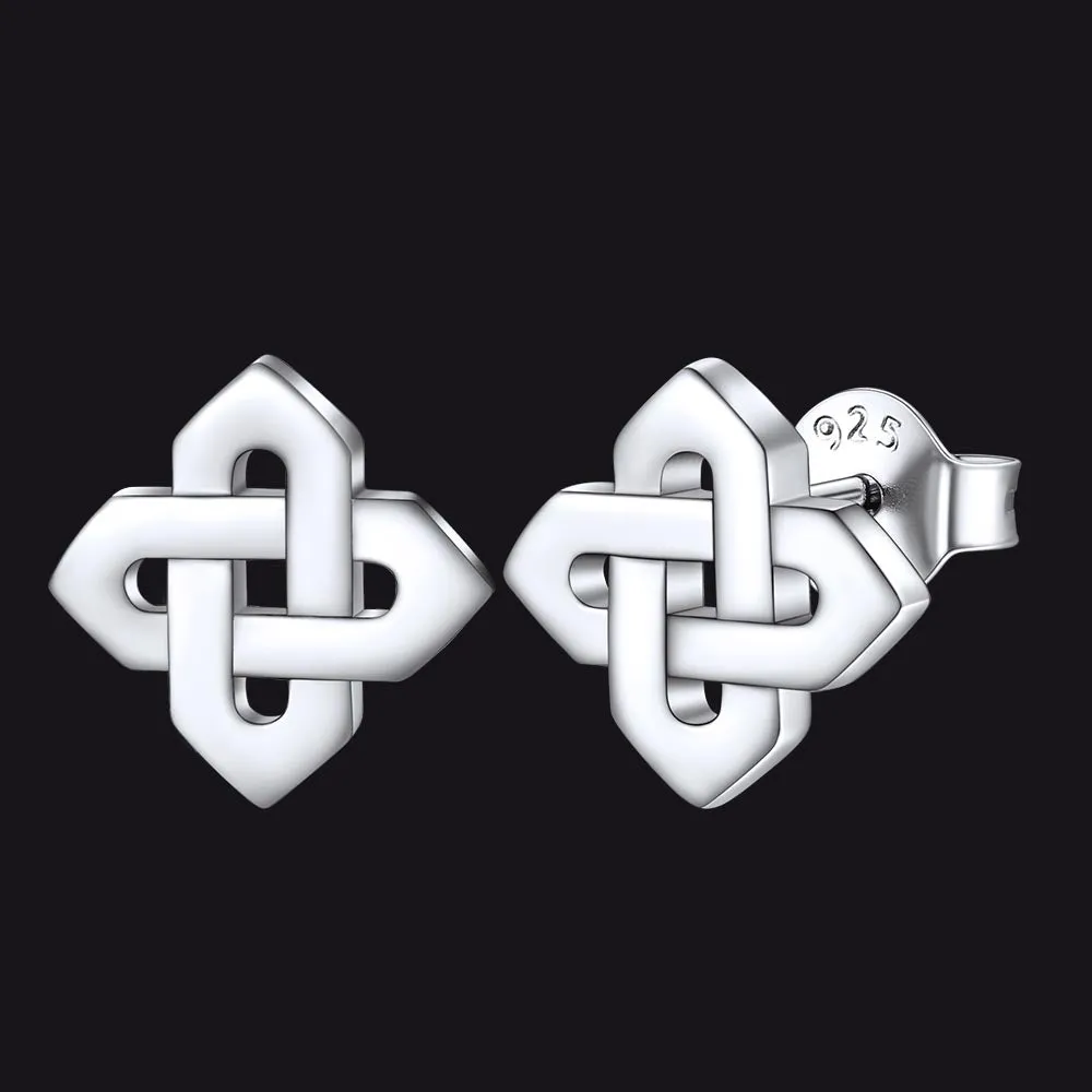 Celtic Knot Stud Earrings for Women in Sterling Silver sold by FaithHeart