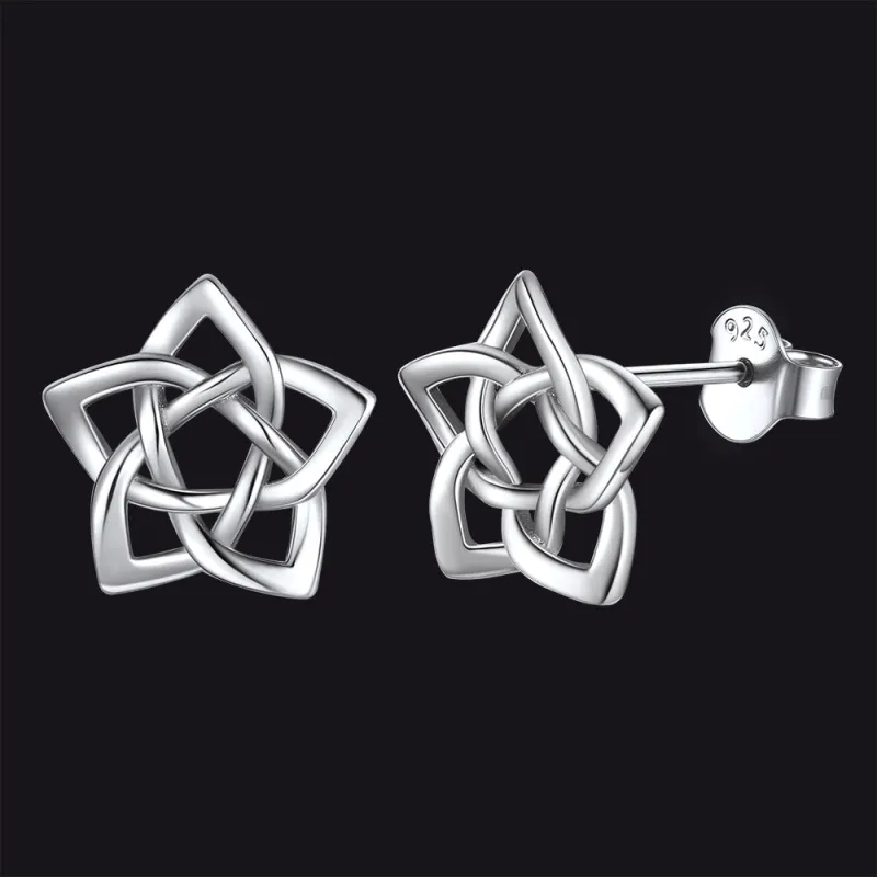 Celtic Pentagram Stud Earrings for Women sold by FaithHeart