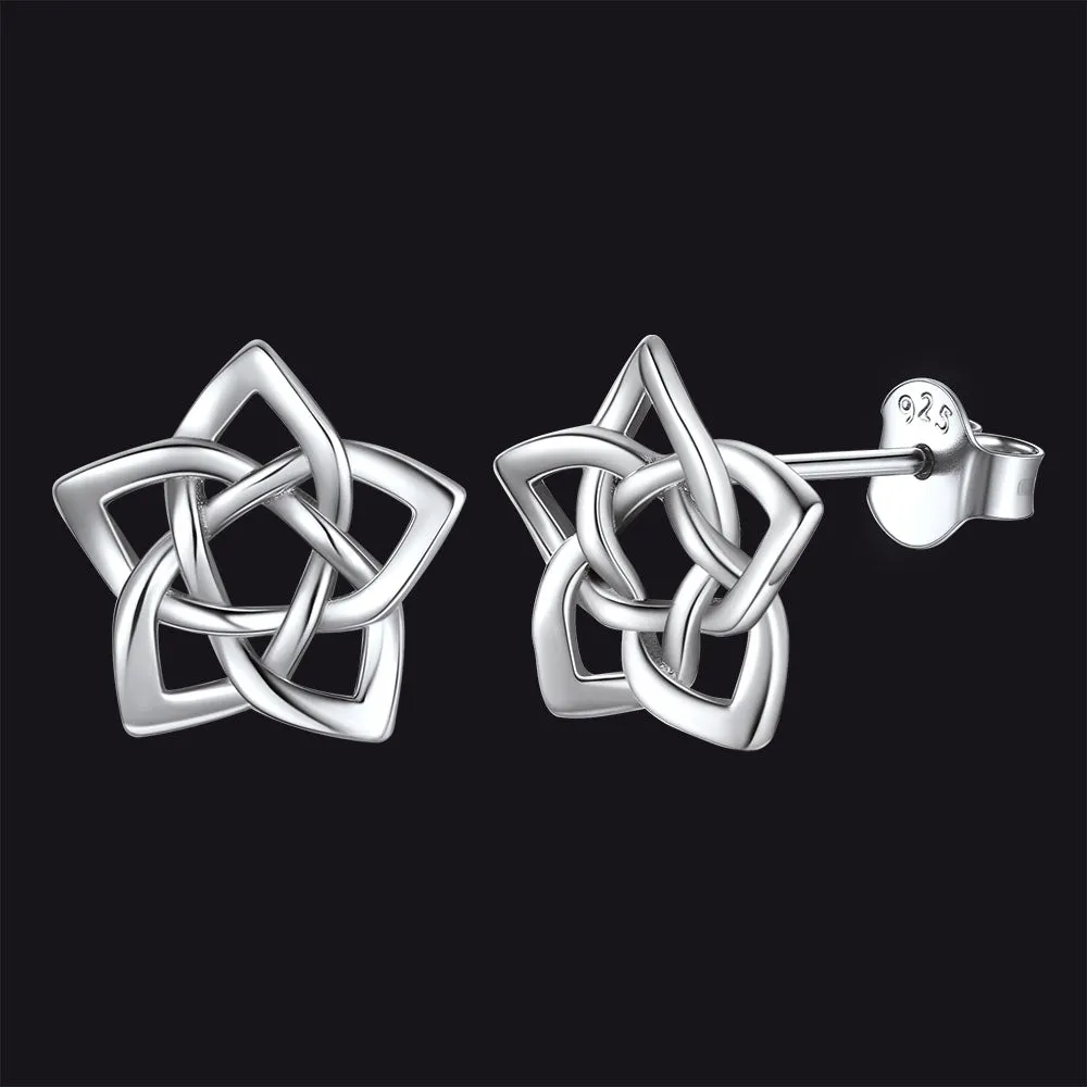 Celtic Pentagram Stud Earrings for Women sold by FaithHeart