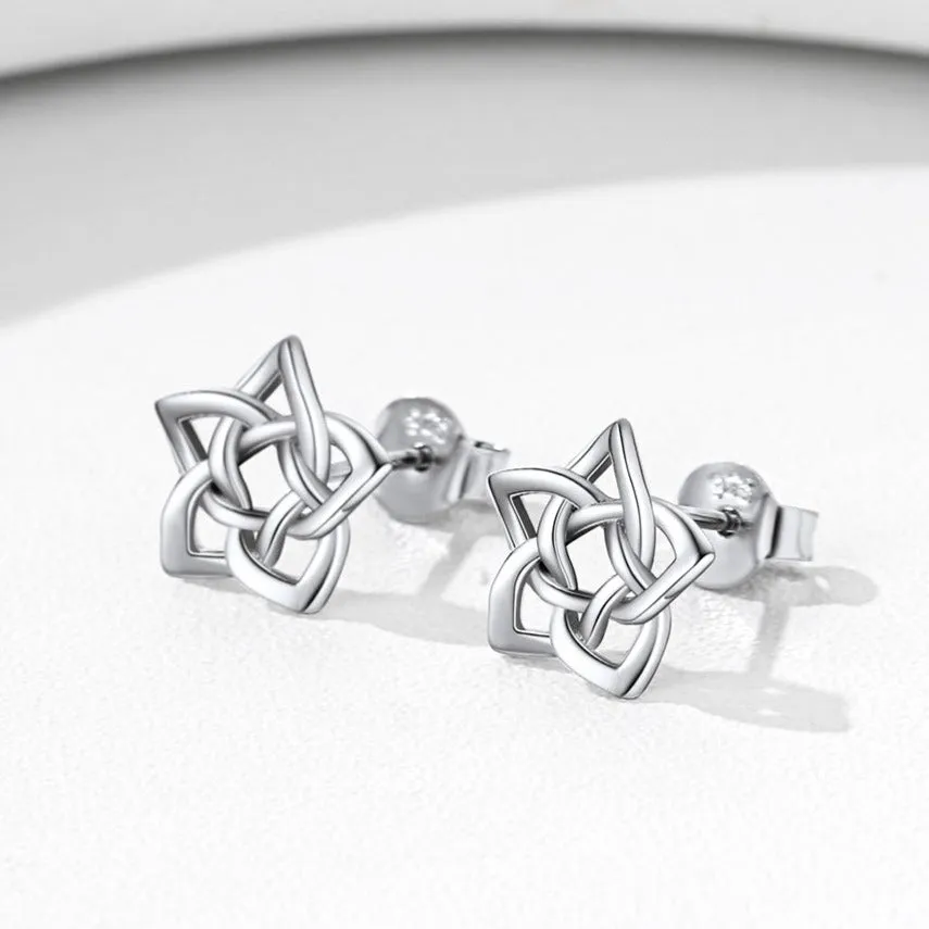 Celtic Pentagram Stud Earrings for Women sold by FaithHeart product image thumbnail 3