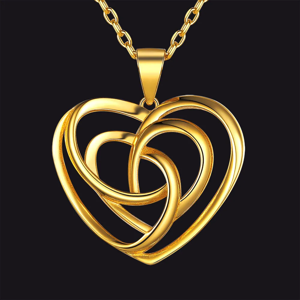 Sterling Silver Heart Celtic Trinity Knot Pendant Necklace for Women sold by FaithHeart product image thumbnail 4