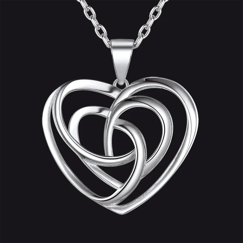 Sterling Silver Heart Celtic Trinity Knot Pendant Necklace for Women sold by FaithHeart