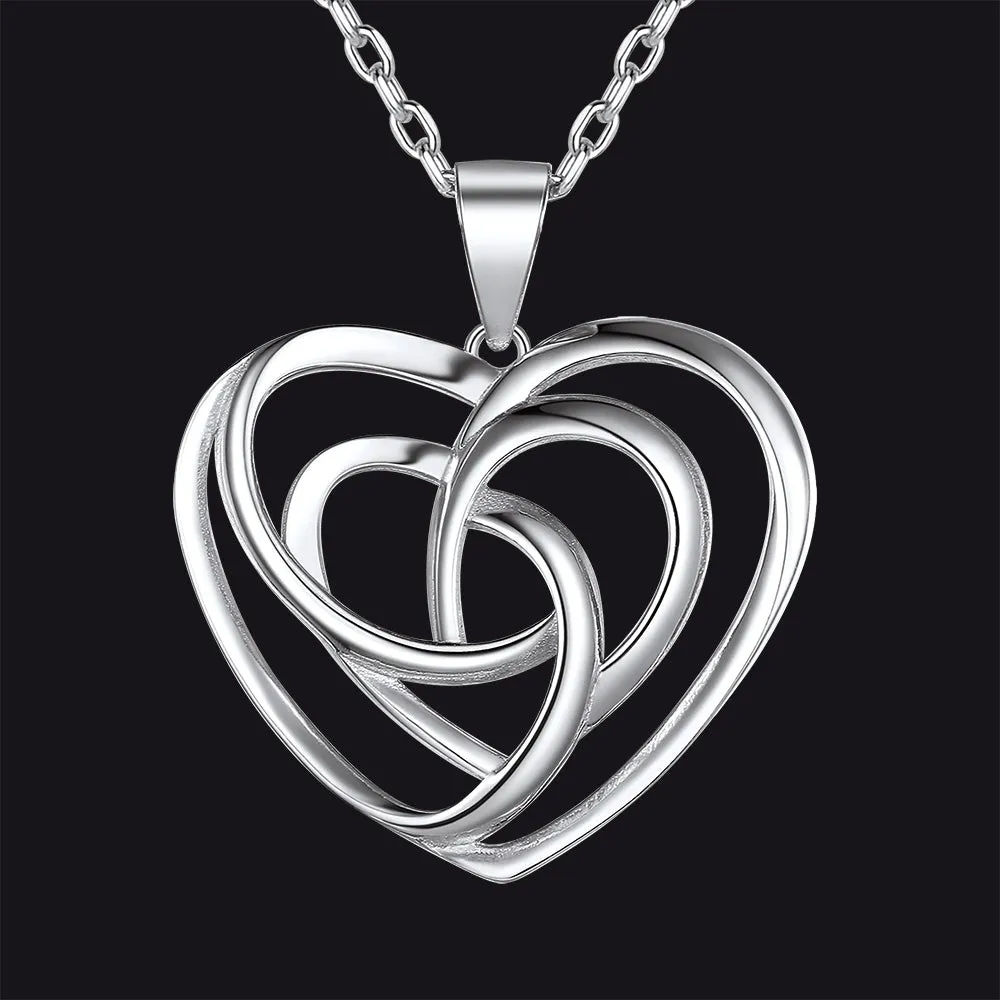 Sterling Silver Heart Celtic Trinity Knot Pendant Necklace for Women sold by FaithHeart
