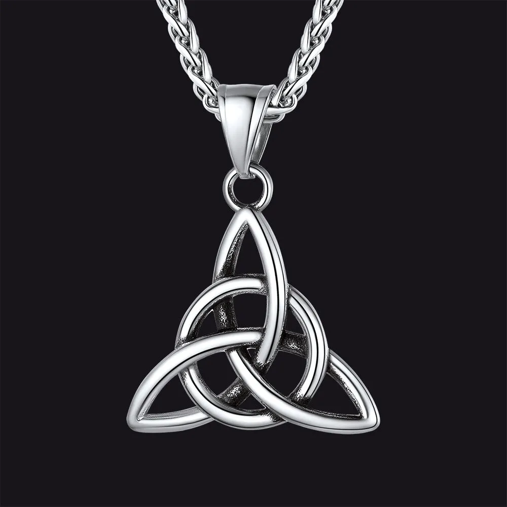 Irish Celtic Trinity Knot Pendant Necklace for Men Women sold by FaithHeart