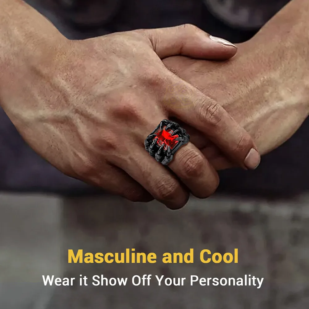 Crystal Dragon Claw Stainless Steel Gemstone Ring For Men sold by FaithHeart product image thumbnail 5