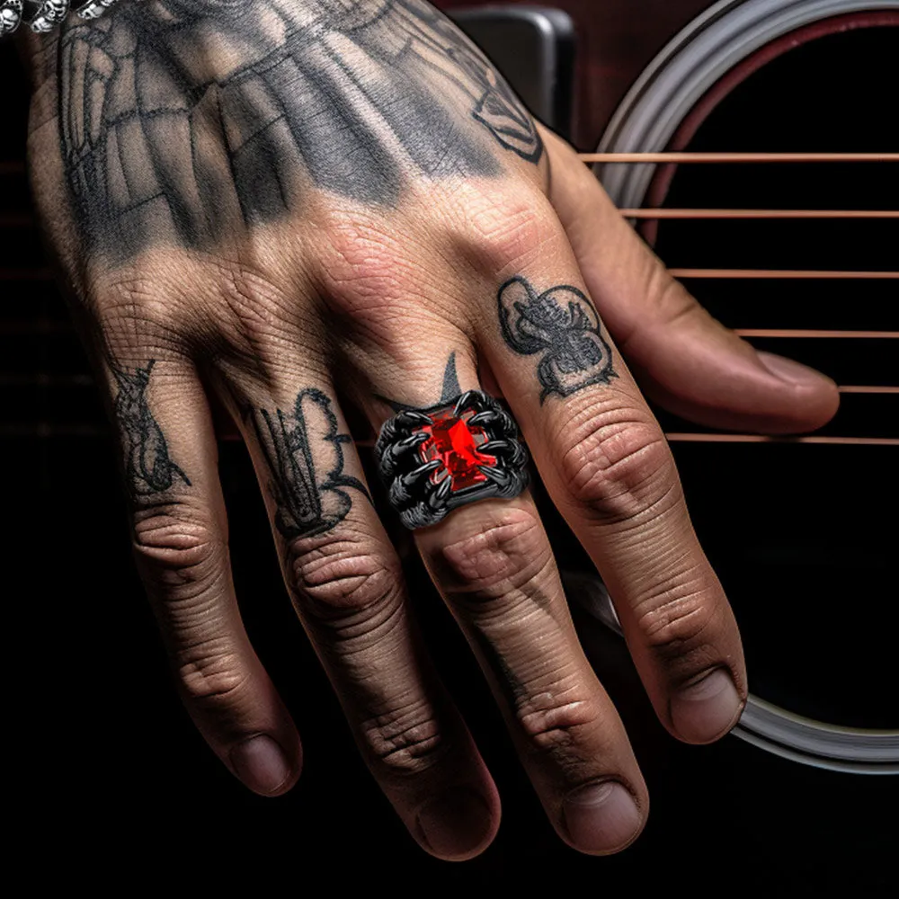 Crystal Dragon Claw Stainless Steel Gemstone Ring For Men sold by FaithHeart product image thumbnail 2