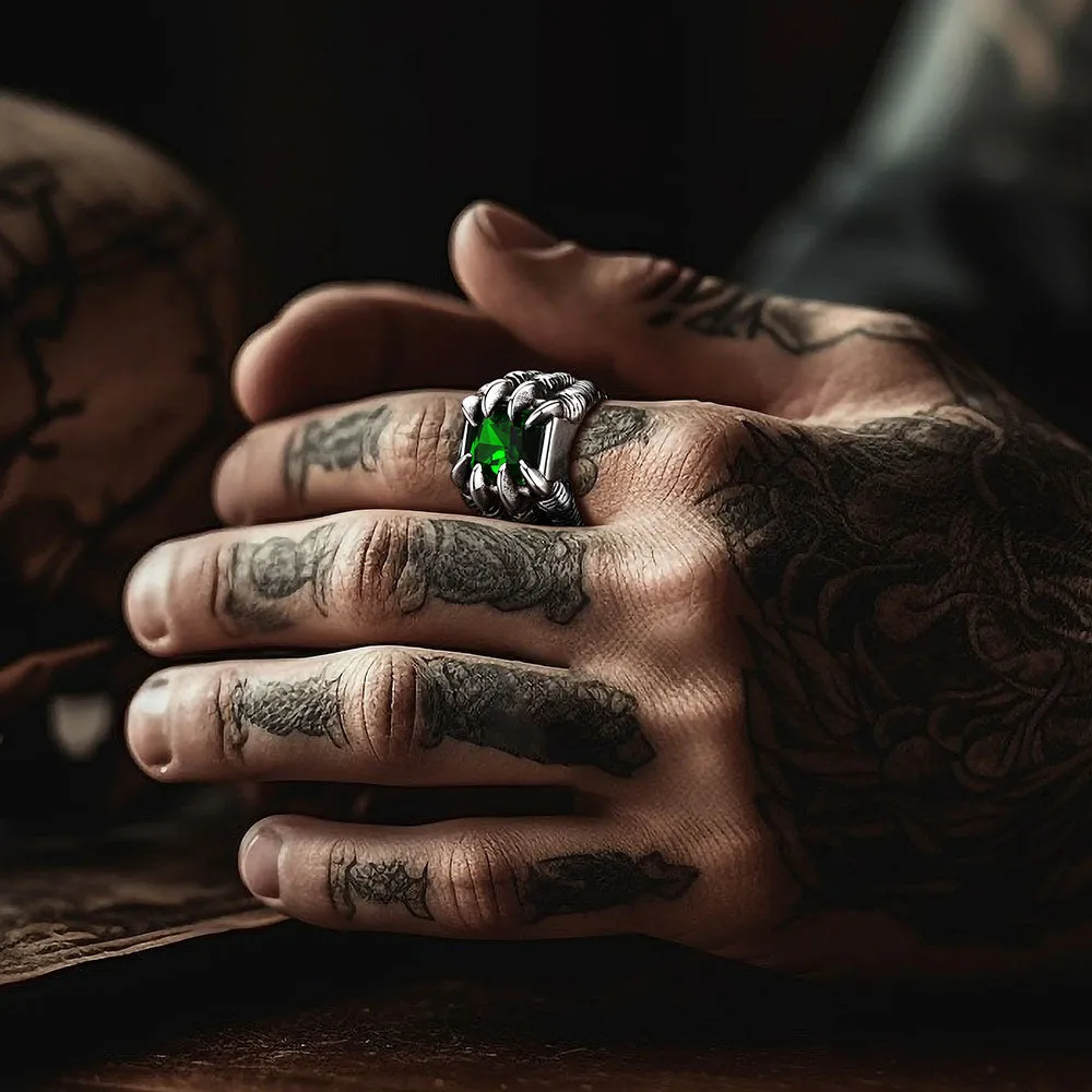 Crystal Dragon Claw Stainless Steel Gemstone Ring For Men sold by FaithHeart product image thumbnail 4