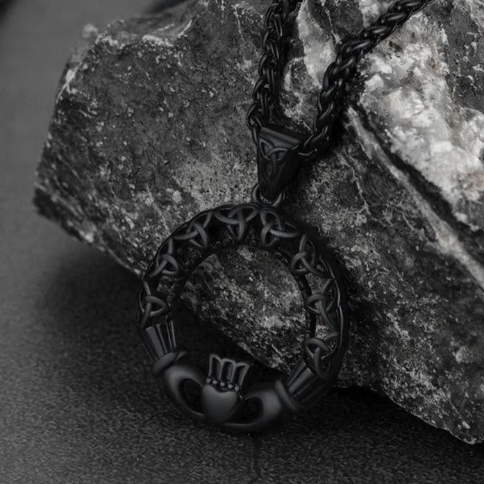 Claddage Circle Celtic Knot Pendant Necklace for Men/Women sold by FaithHeart product image thumbnail 4