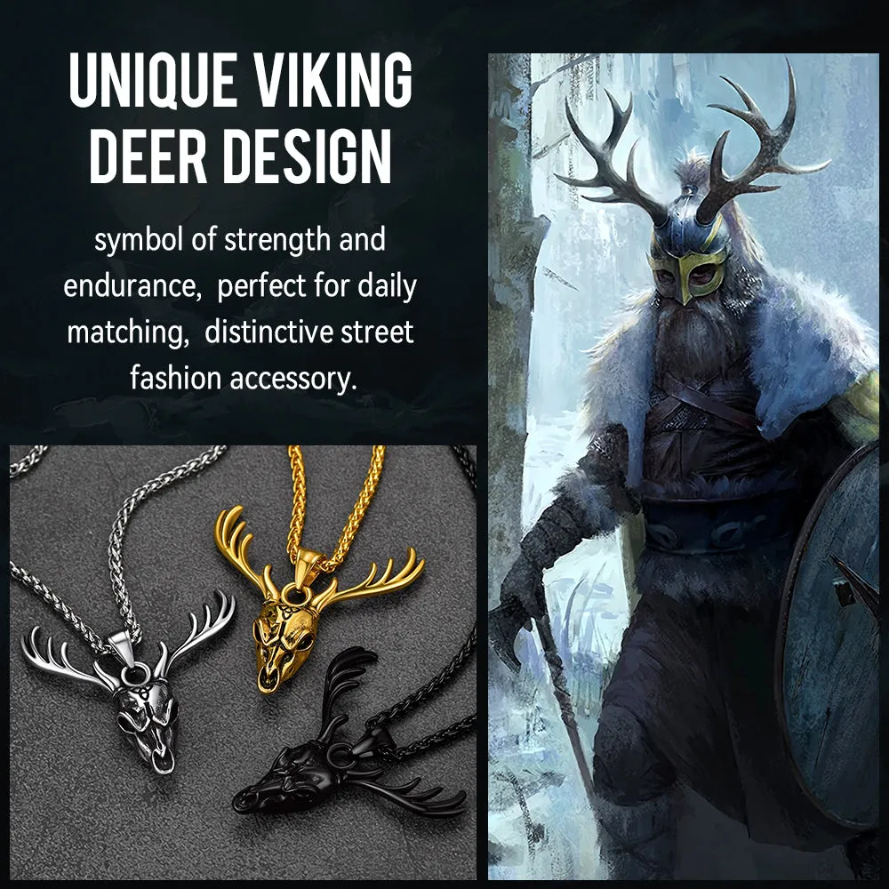 Viking Deer Necklace With Celtic Knot Christmas Gift for Men Women sold by FaithHeart product image thumbnail 4