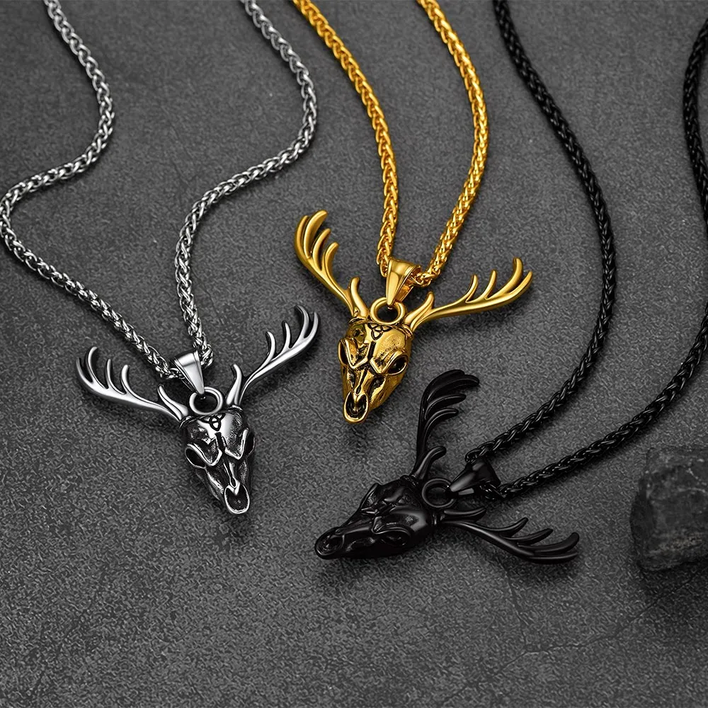 Viking Deer Necklace With Celtic Knot Christmas Gift for Men Women sold by FaithHeart product image thumbnail 3