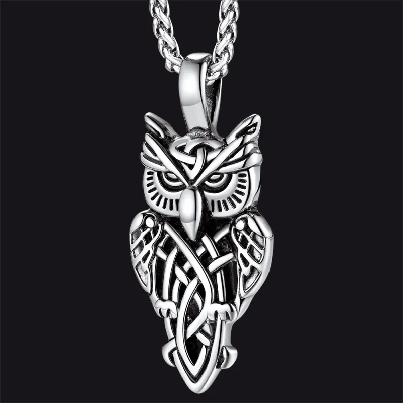 Celtic Owl Pendant Necklace Amulet Jewelry for Men sold by FaithHeart