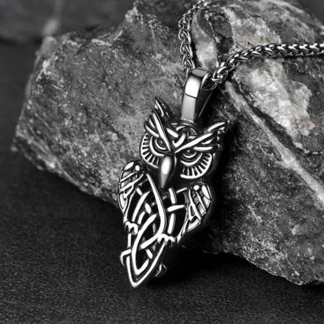 Celtic Owl Pendant Necklace Amulet Jewelry for Men sold by FaithHeart product image thumbnail 3