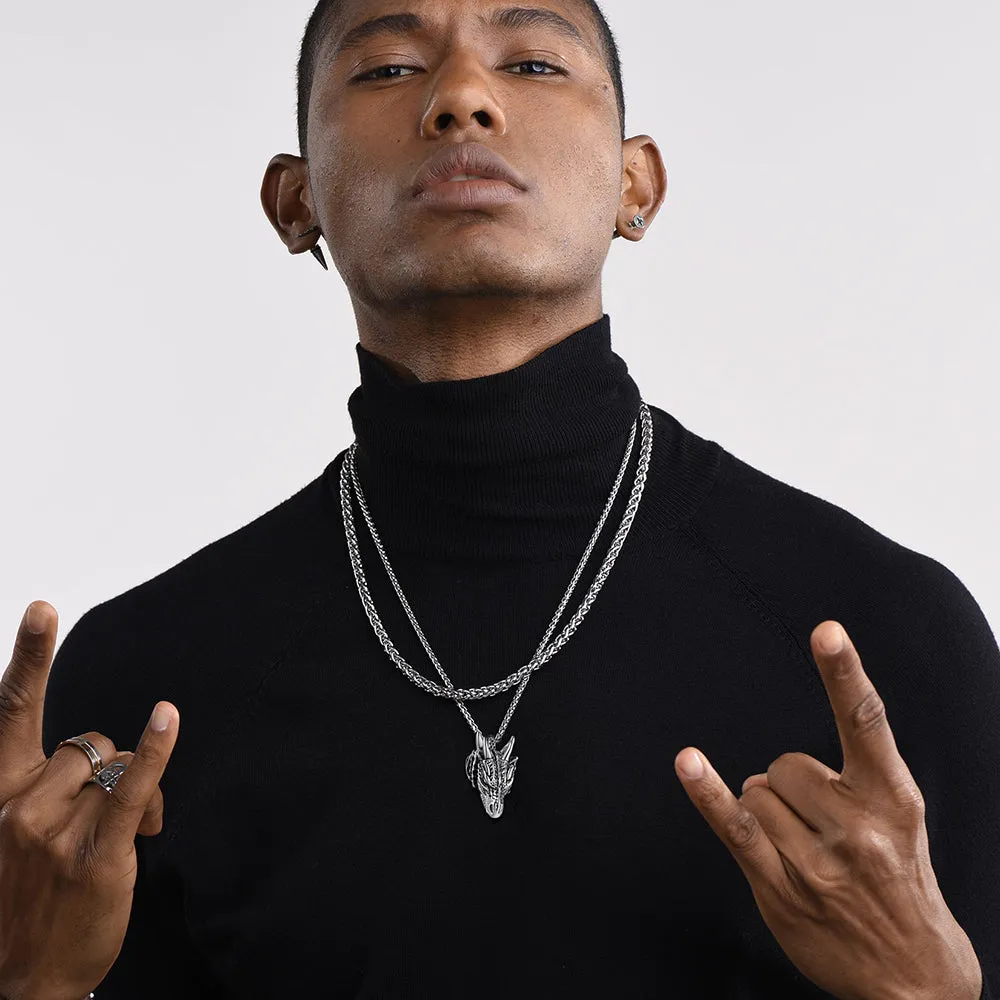 Punk Dragon Head Pendant Necklace for Men Women sold by FaithHeart product image thumbnail 2