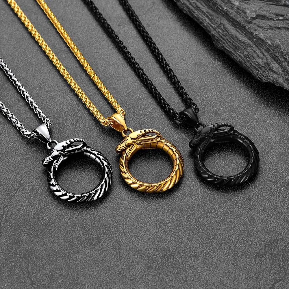 Dragon Circle Pendant Necklace for Men Women sold by FaithHeart product image thumbnail 3