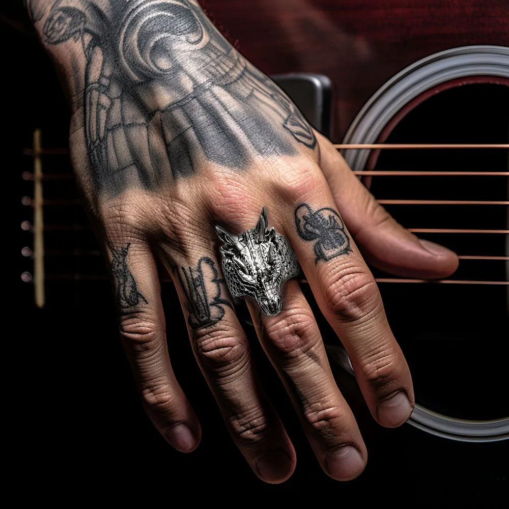 Punk Dragon Head Stainless Steel Ring for Men sold by FaithHeart product image thumbnail 3