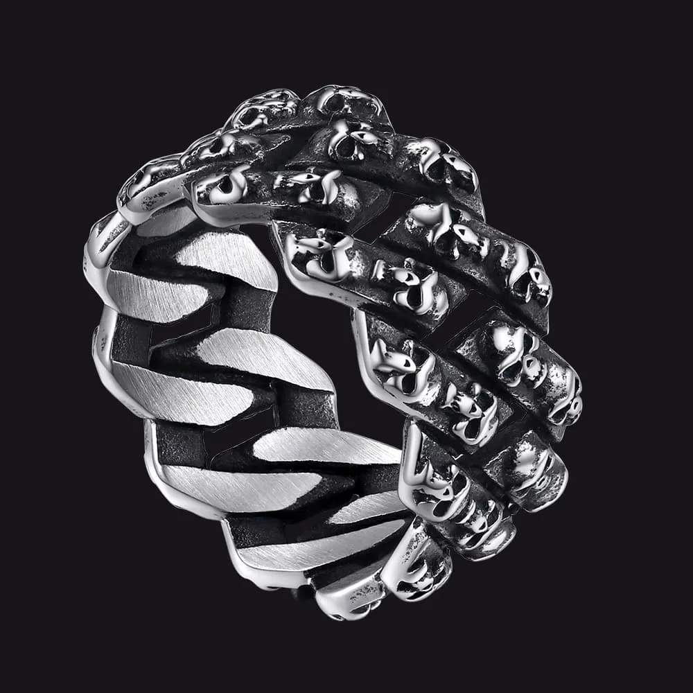 Stainless Steel Skull Chain Ring For Men Women sold by FaithHeart