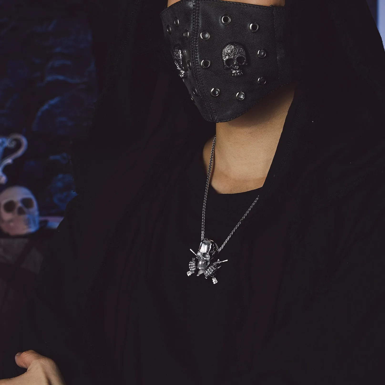 Gothic Soldier Skull Pendant Necklace for Men sold by FaithHeart product image thumbnail 3