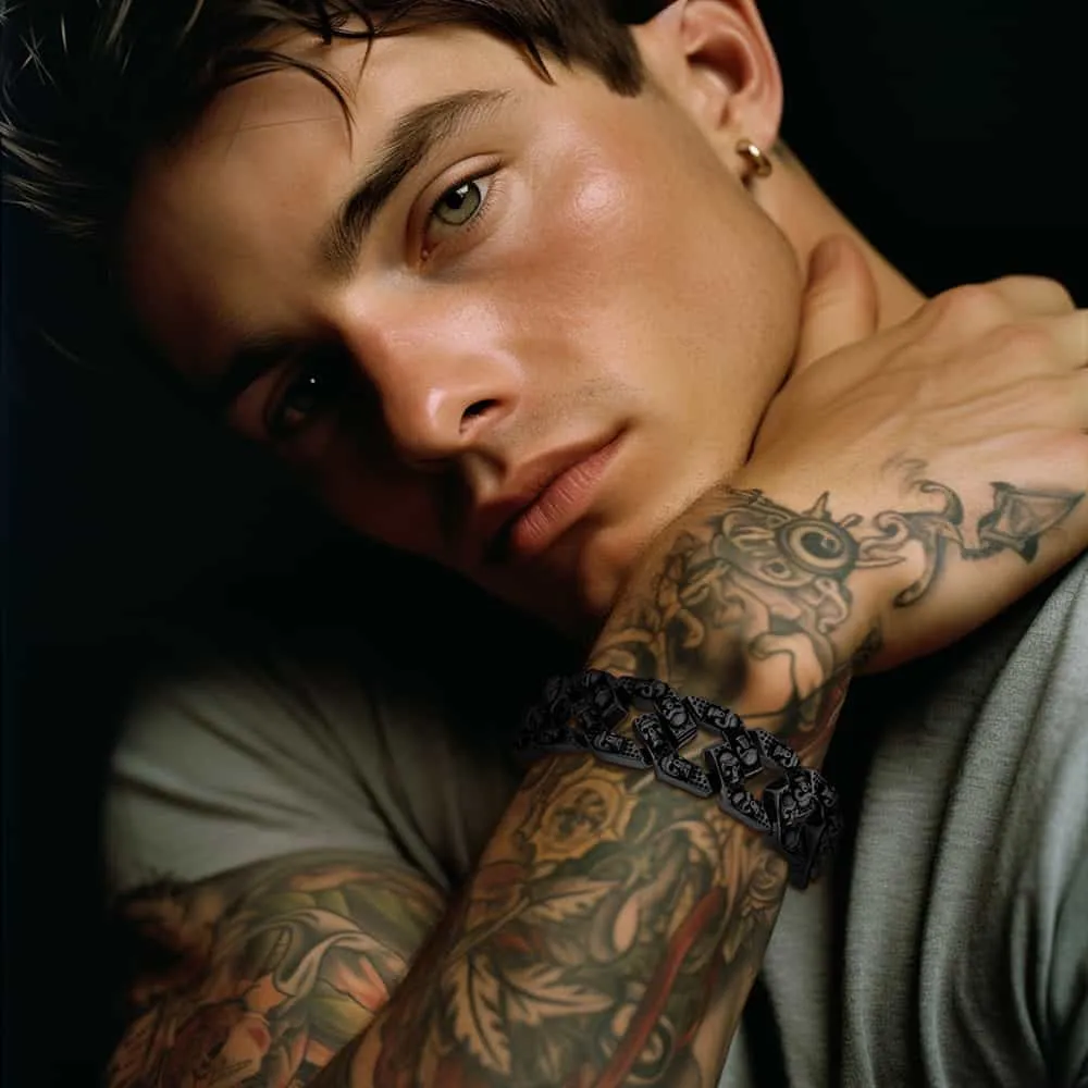 Gothic Chunky Skull Chain Bracelet Stainless Steel for Men sold by FaithHeart product image thumbnail 2