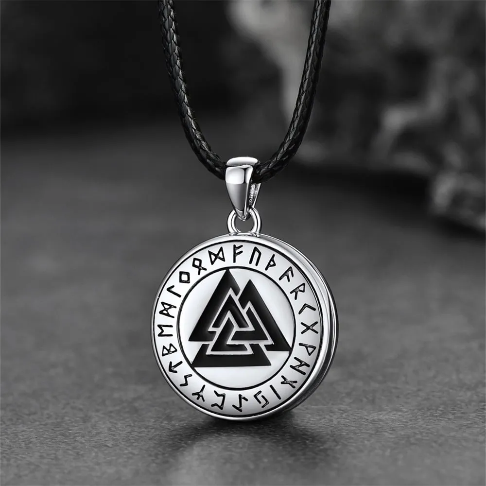 Personalized Viking Valknut Photo Locket Pendant with Leather Necklace sold by FaithHeart product image thumbnail 5