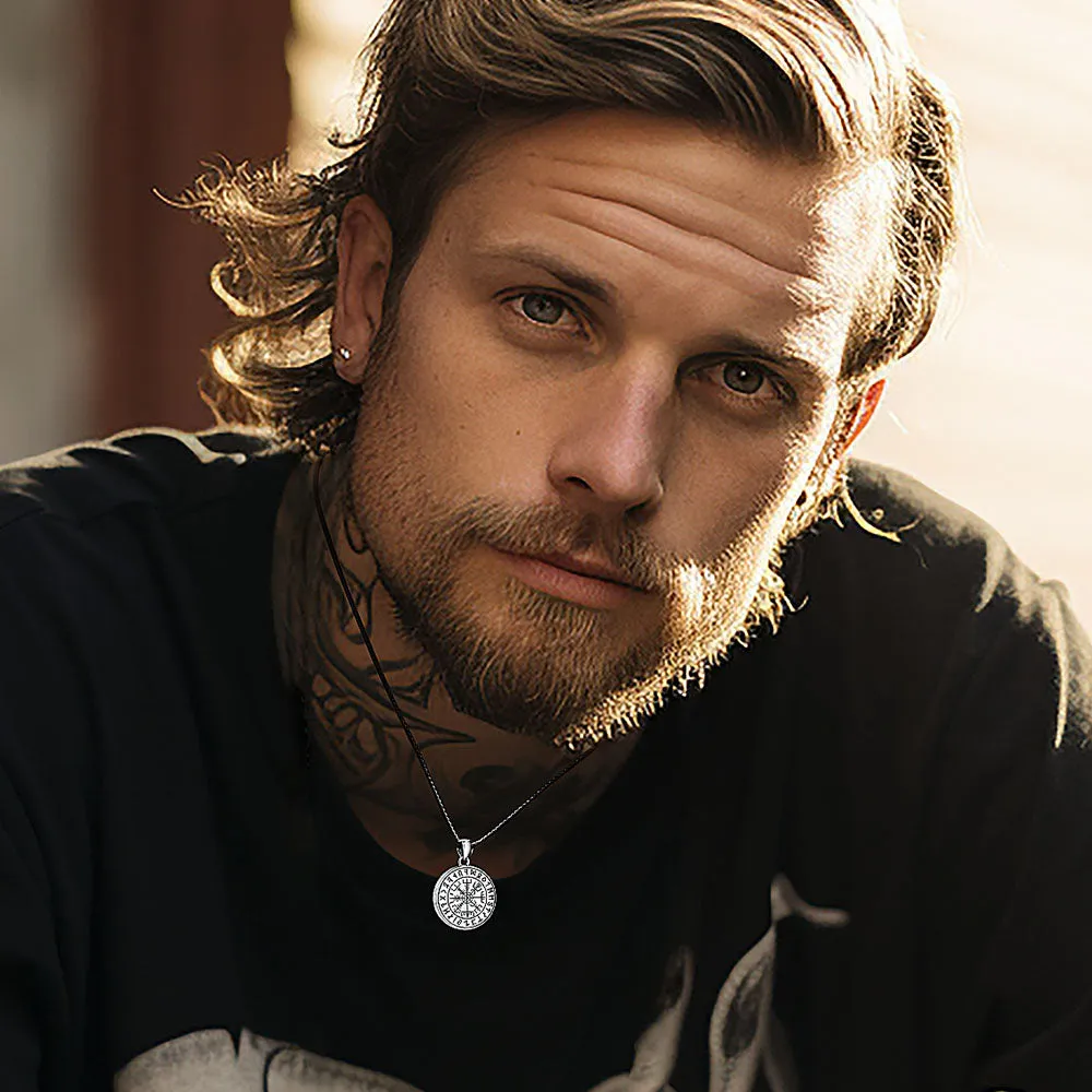 Personalized Photo Locket Necklace with Viking Compass for Men sold by FaithHeart product image thumbnail 2