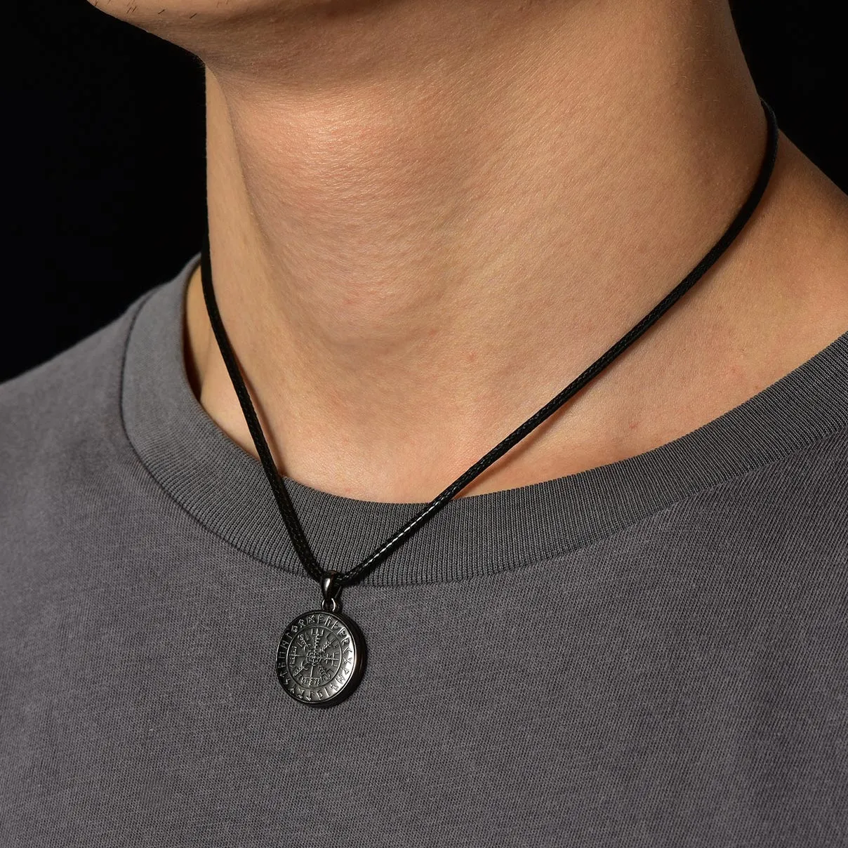 Personalized Photo Locket Necklace with Viking Compass for Men sold by FaithHeart product image thumbnail 3