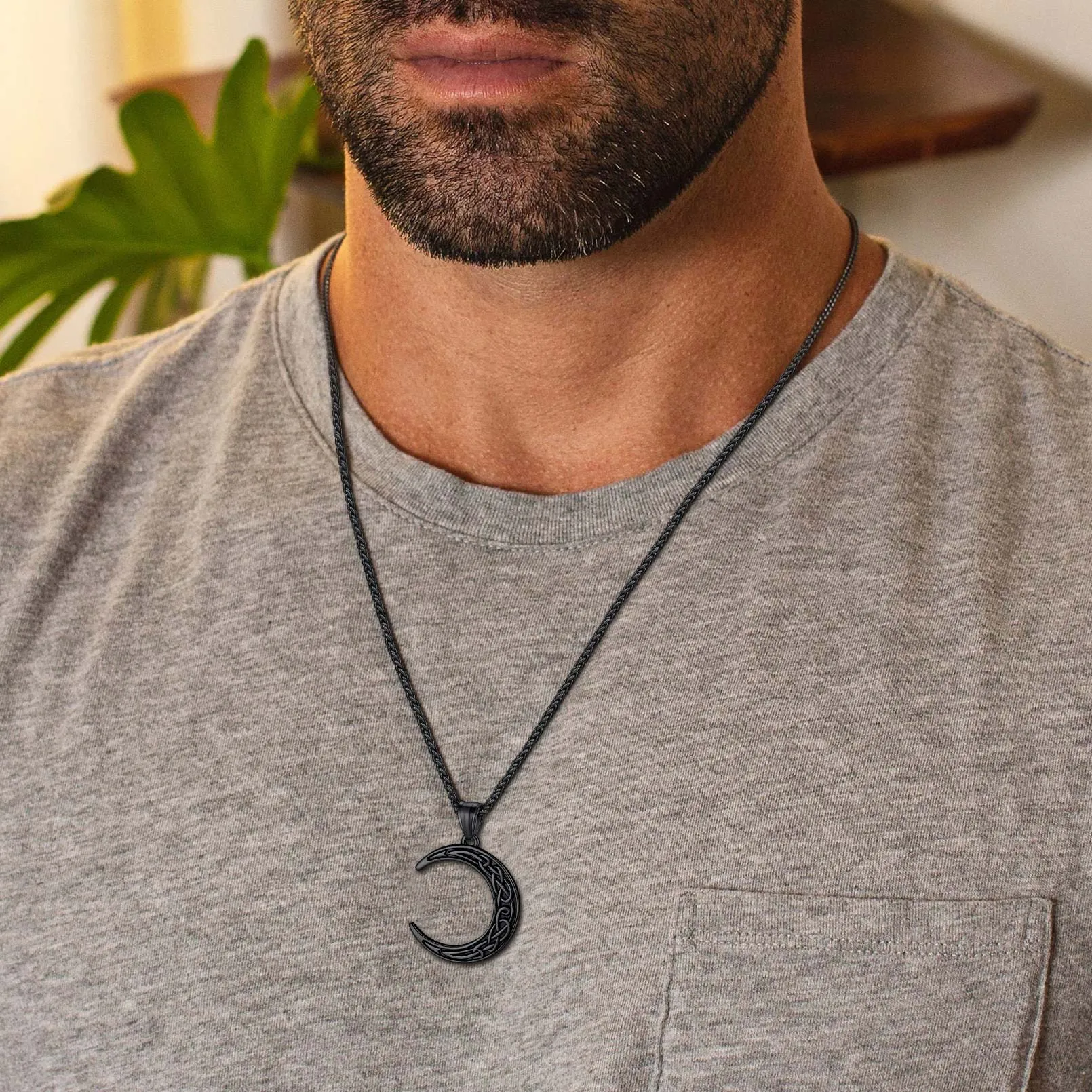 Flash Sale Celtic Crescent Moon Necklace For Men/Women sold by FaithHeart product image thumbnail 3