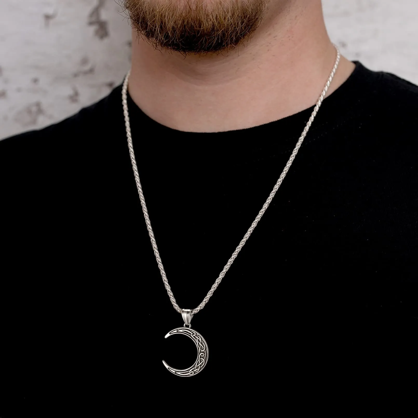 Flash Sale Celtic Crescent Moon Necklace For Men/Women sold by FaithHeart product image thumbnail 2