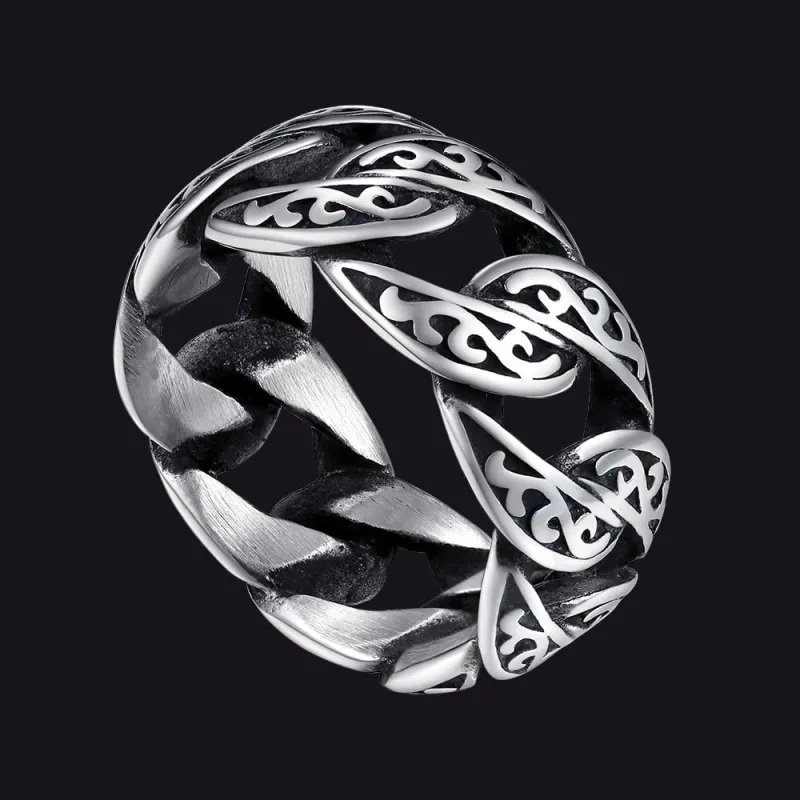 Celtic Cuban Chain Ring For Men Stainless Steel sold by FaithHeart