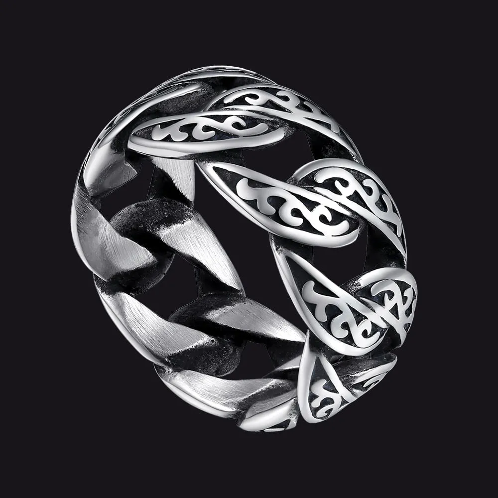 Celtic Cuban Chain Ring For Men Stainless Steel sold by FaithHeart