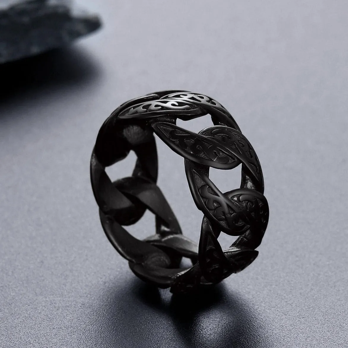 Celtic Cuban Chain Ring For Men Stainless Steel sold by FaithHeart product image thumbnail 5