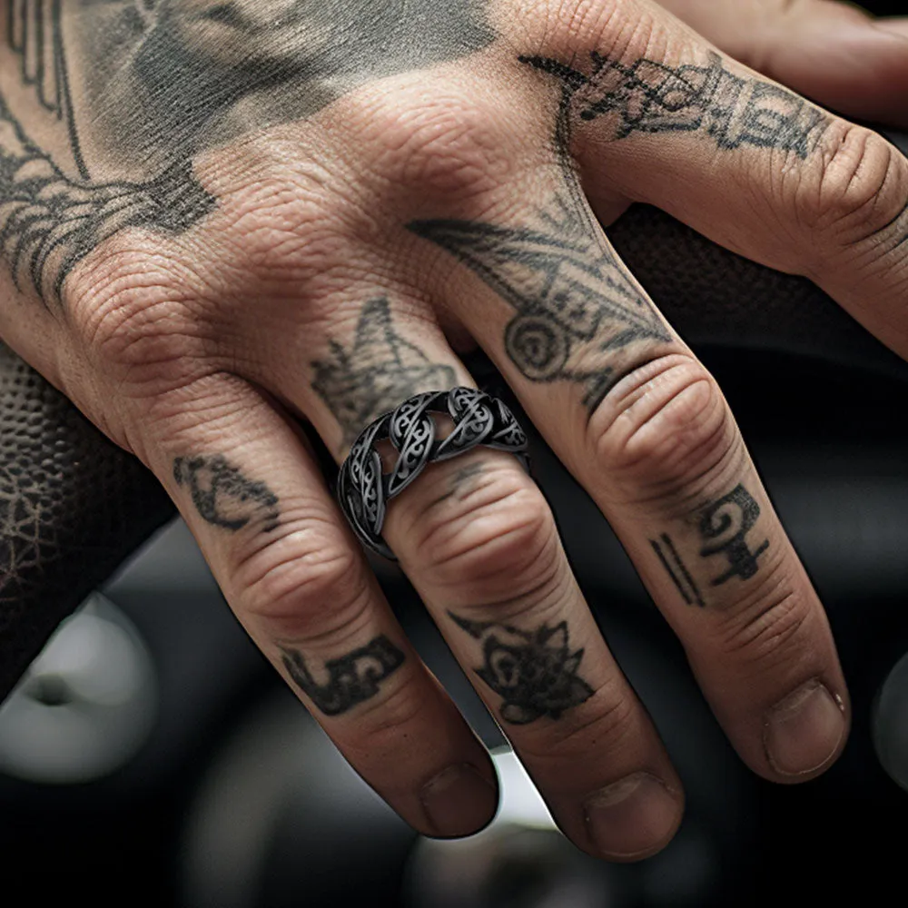 Celtic Cuban Chain Ring For Men Stainless Steel sold by FaithHeart product image thumbnail 2