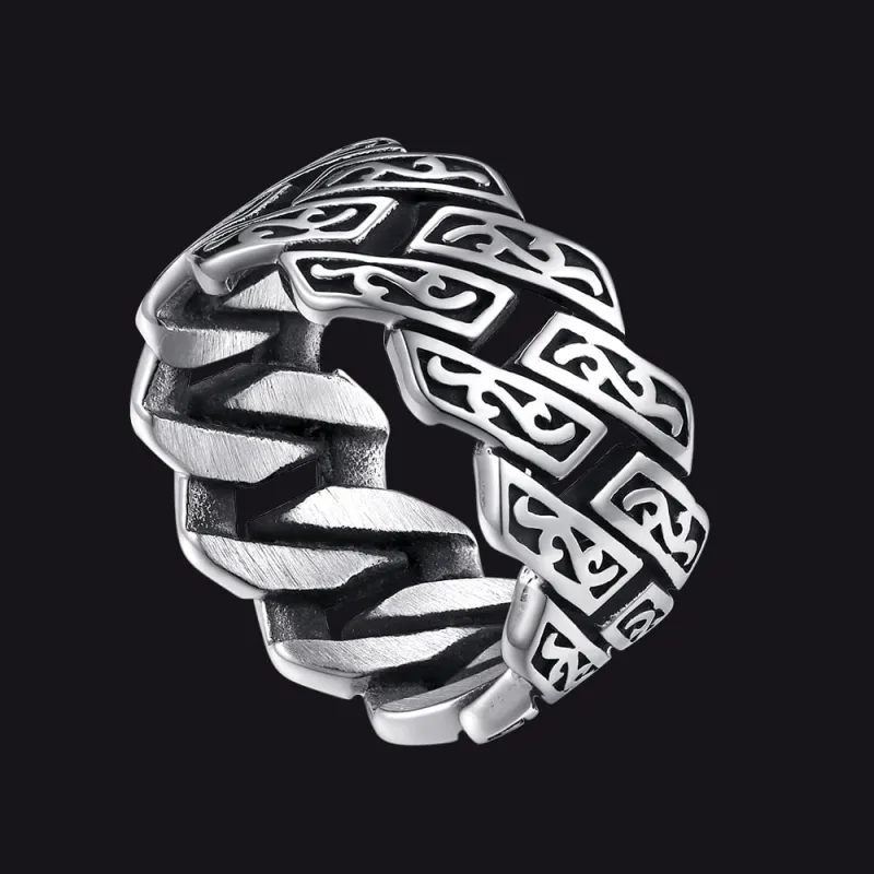 Retro Celtic Chain Stainless Steel Ring For Men sold by FaithHeart