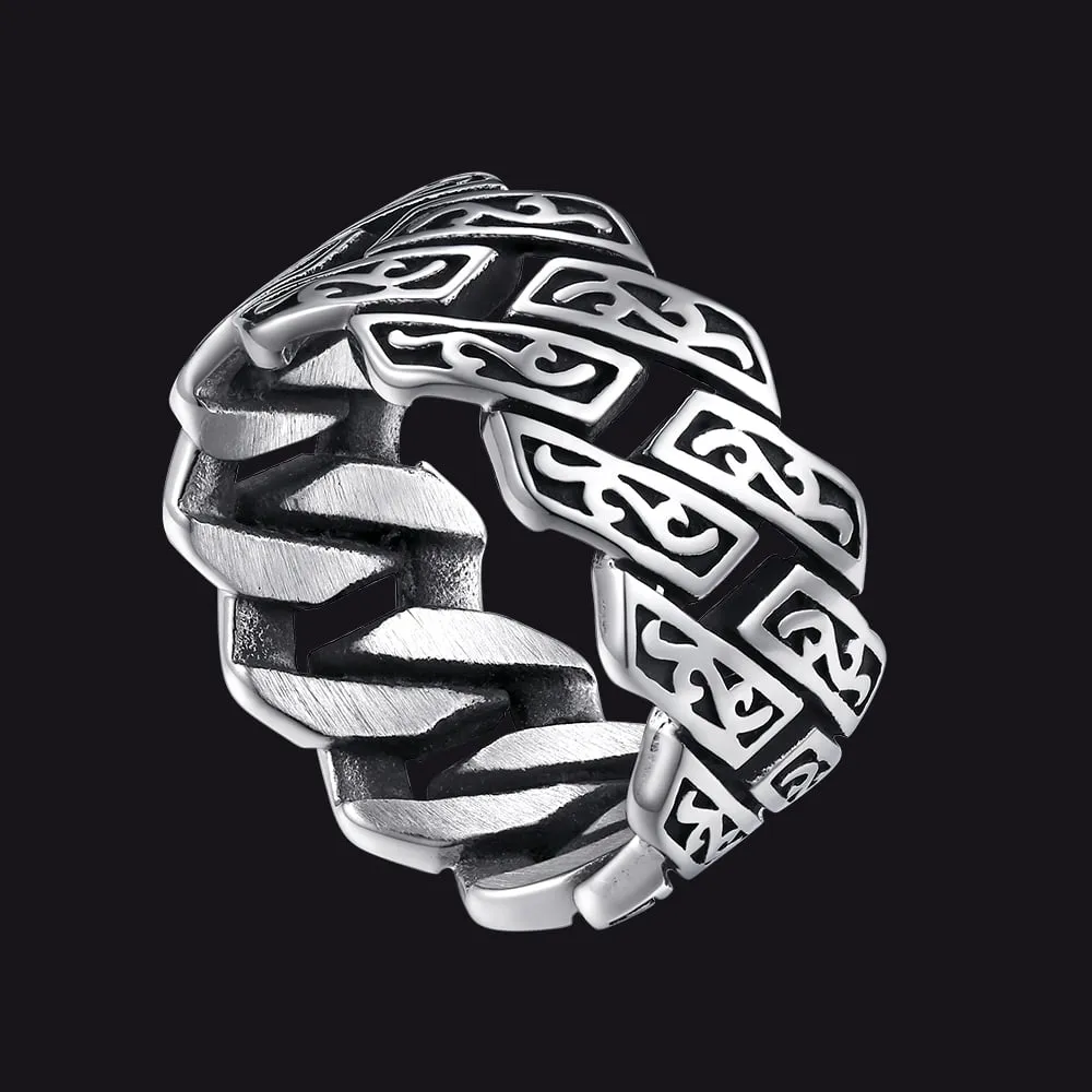 Retro Celtic Chain Stainless Steel Ring For Men sold by FaithHeart