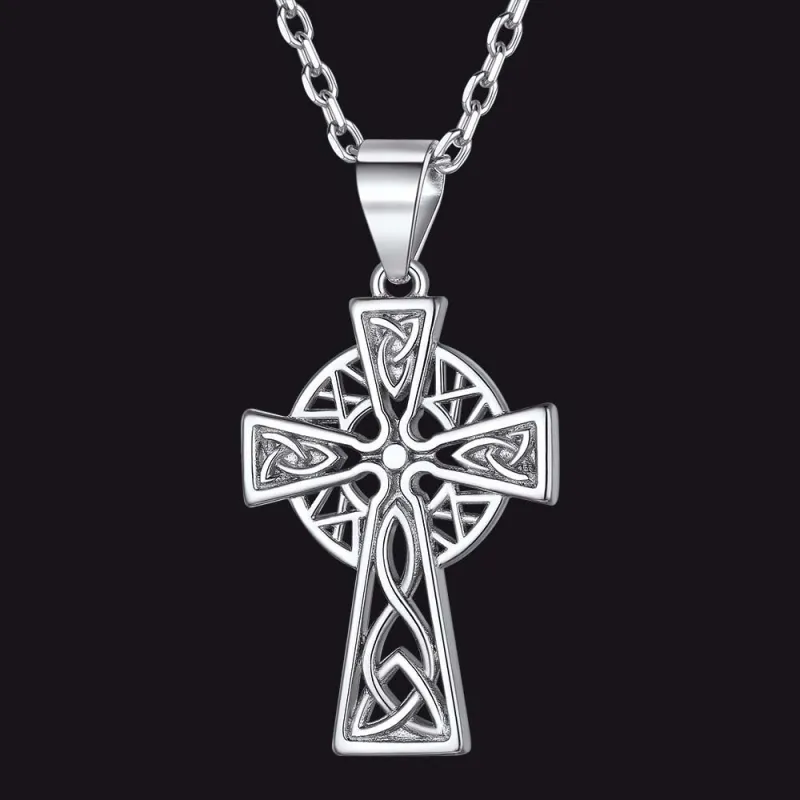 Sterling Silver Celtic Knot Cross Necklace For Women sold by FaithHeart
