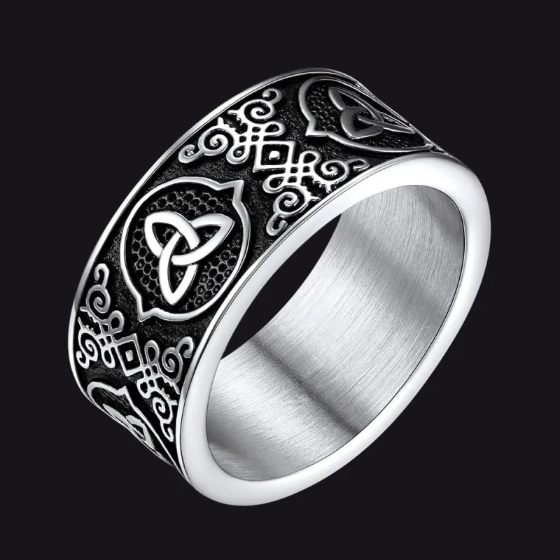 Vintage Celtic Knot Band Ring For Men sold by FaithHeart
