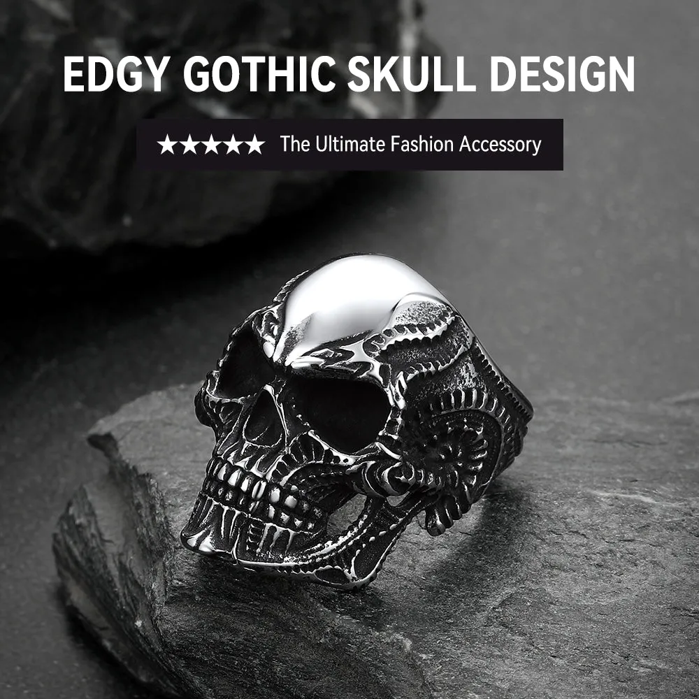 Biker Gothic Skull Ring for Men in Stainless Steel sold by FaithHeart product image thumbnail 4