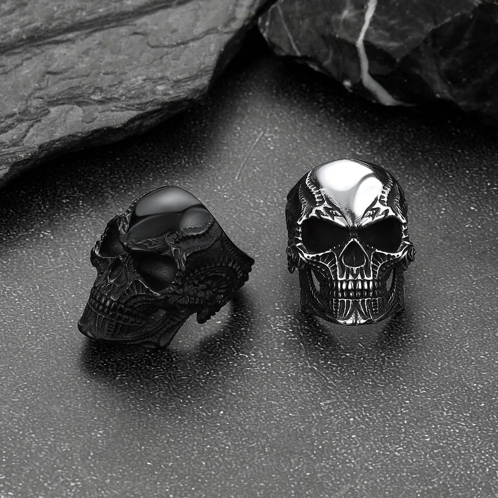 Biker Gothic Skull Ring for Men in Stainless Steel sold by FaithHeart product image thumbnail 3