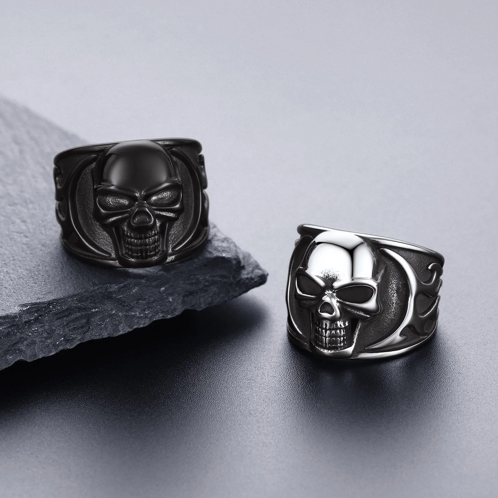 Gothic Frame Skull Ring Stainless Steel Ring for Men sold by FaithHeart product image thumbnail 4